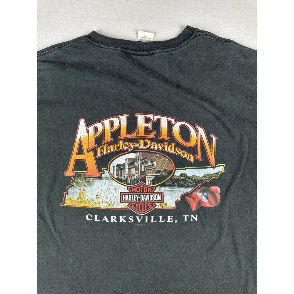 Harley Davidson Wolves T Shirt 2XL USA Appleton TN Biker 2005 Motorcycle